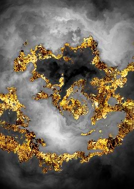 Gilded Grayscale Nebula