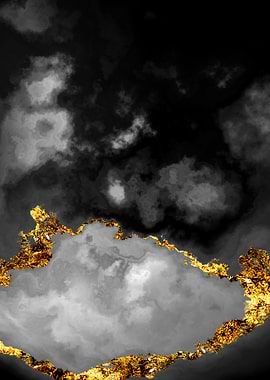 Gilded Grayscale Nebula