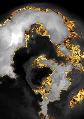 Gilded Grayscale Nebula