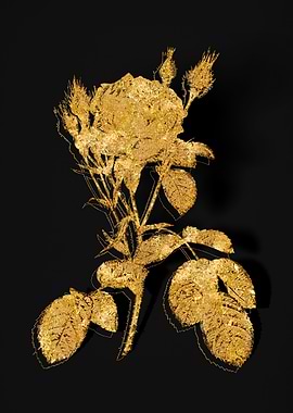 Gold Botanical on Black