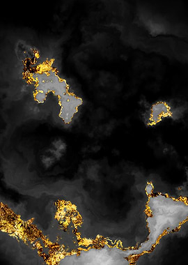 Gilded Grayscale Nebula