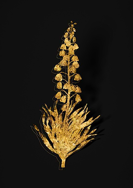 Gold Botanical on Black