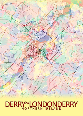 Derry Londonderry City Map