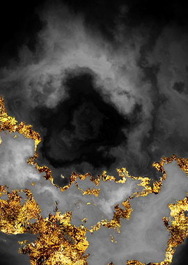 Gilded Grayscale Nebula