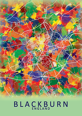 Blackburn England City Map