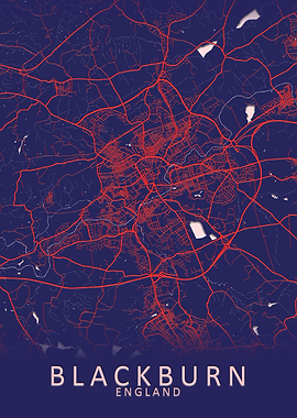 Blackburn England City Map