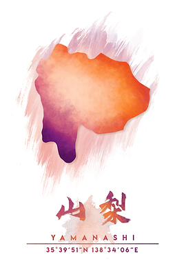 Yamanashi Watercolor Map