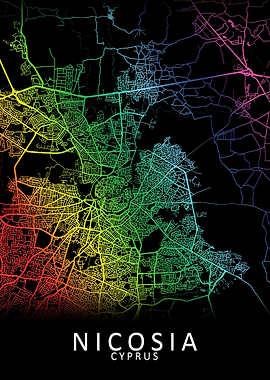 Nicosia Cyprus City Map