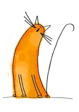 Tall Singing Orange Cat