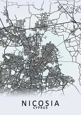 Nicosia Cyprus City Map