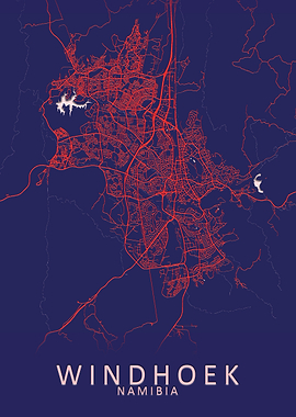 Windhoek Namibia City Map