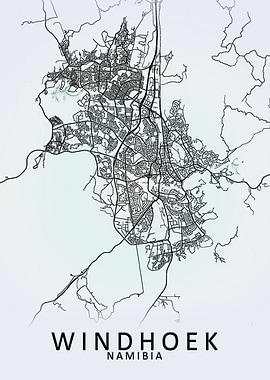 Windhoek Namibia City Map