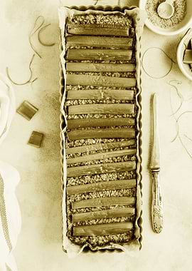 Rhubarb Pie in a Long Tray