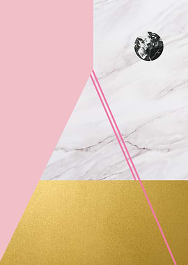 Geometric Marble line art