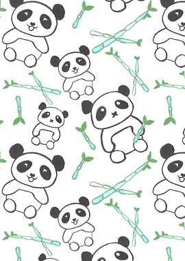 Watercolor pandas