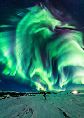 Dragon Aurora over Iceland
