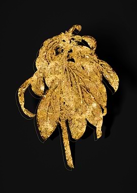 Gold Floral on Black