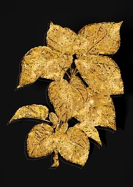 Gold Floral on Black