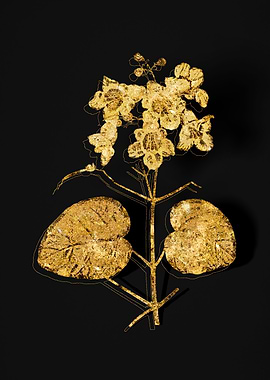 Gold Botanical on Black