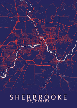 Sherbrooke Canada City Map
