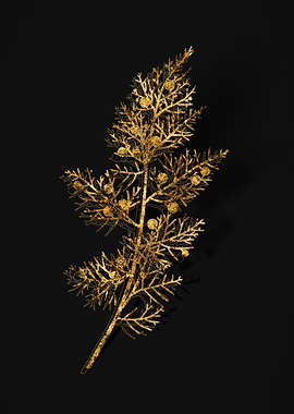 Gold Botanical on Black