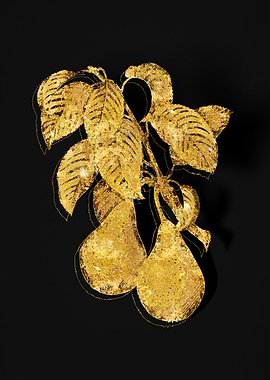 Gold Botanical on Black