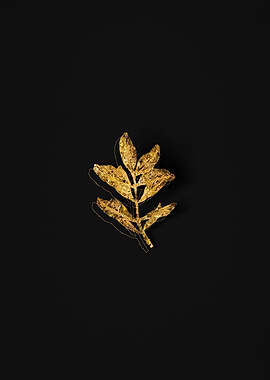 Gold Botanical on Black
