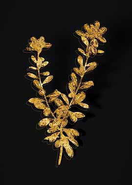 Gold Botanical on Black