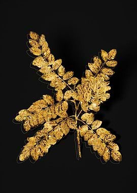 Gold Botanical on Black