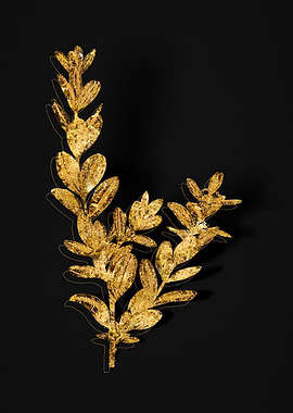 Gold Botanical on Black