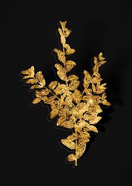 Gold Botanical on Black