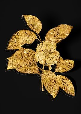 Gold Floral on Black