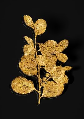 Gold Botanical on Black