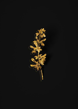 Gold Botanical on Black