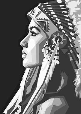 apache girl grayscale