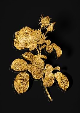 Gold Botanical on Black