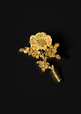 Gold Botanical on Black