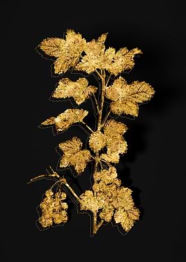 Gold Botanical on Black