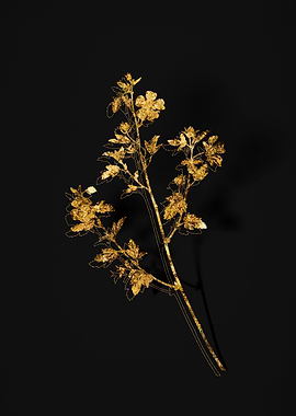 Gold Botanical on Black