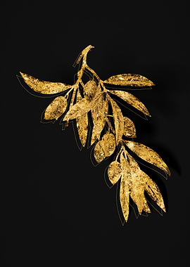 Gold Botanical on Black