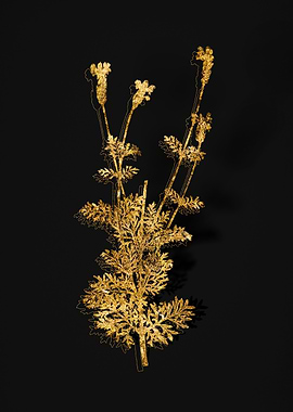 Gold Floral on Black