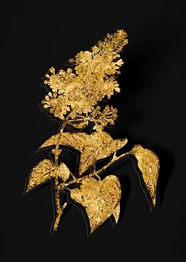 Gold Botanical on Black