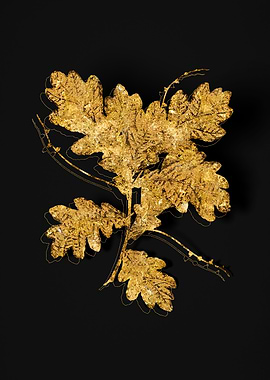 Gold Flora on Black