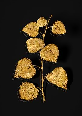 Gold Botanical on Black