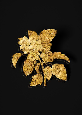 Gold Floral on Black