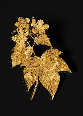 Gold Botanical on Black