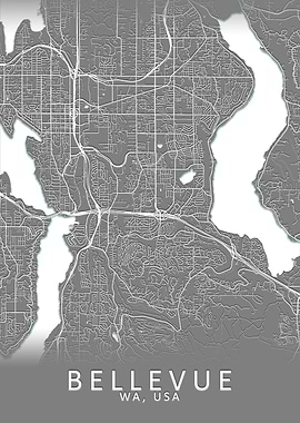 Bellevue WA USA City Map