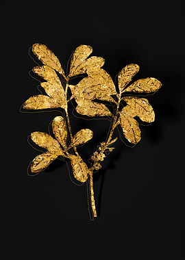 Gold Botanical on Black