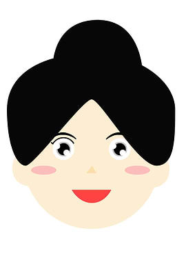 Cartoon face female cute