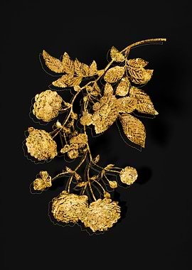 Gold Botanical on Black